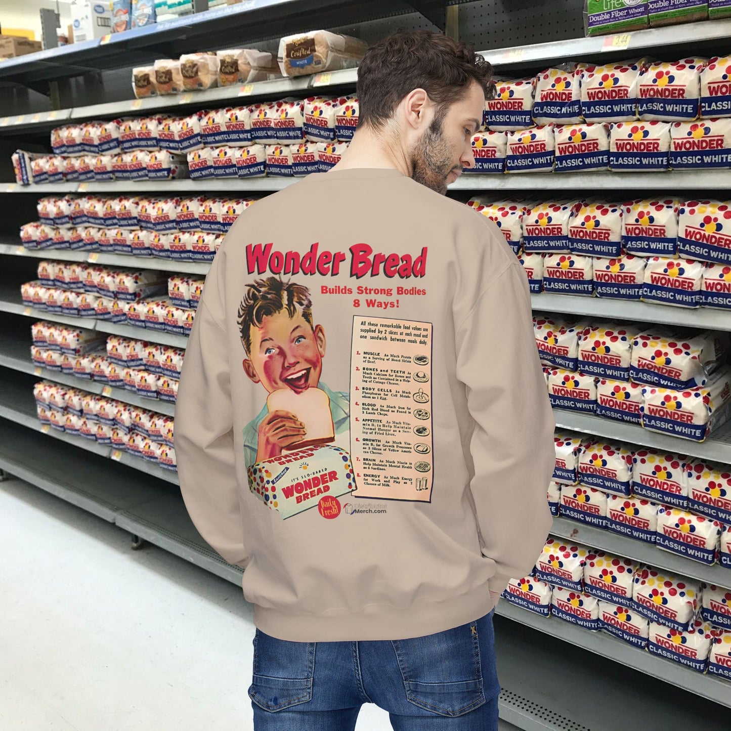 Wonderbread Two side print Crewneck Sweatshirt
