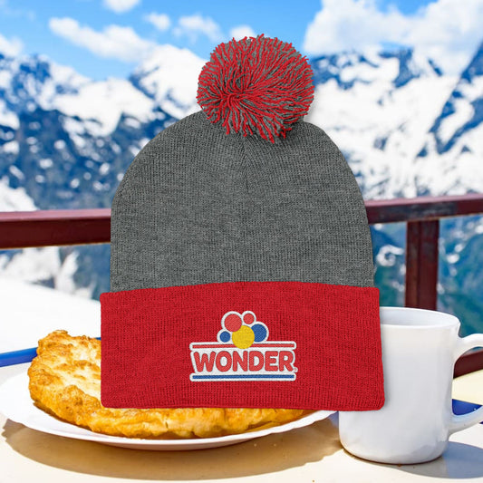 Wonderbread Embroidered Pom-Pom Knit Cap – TastyKake Logo