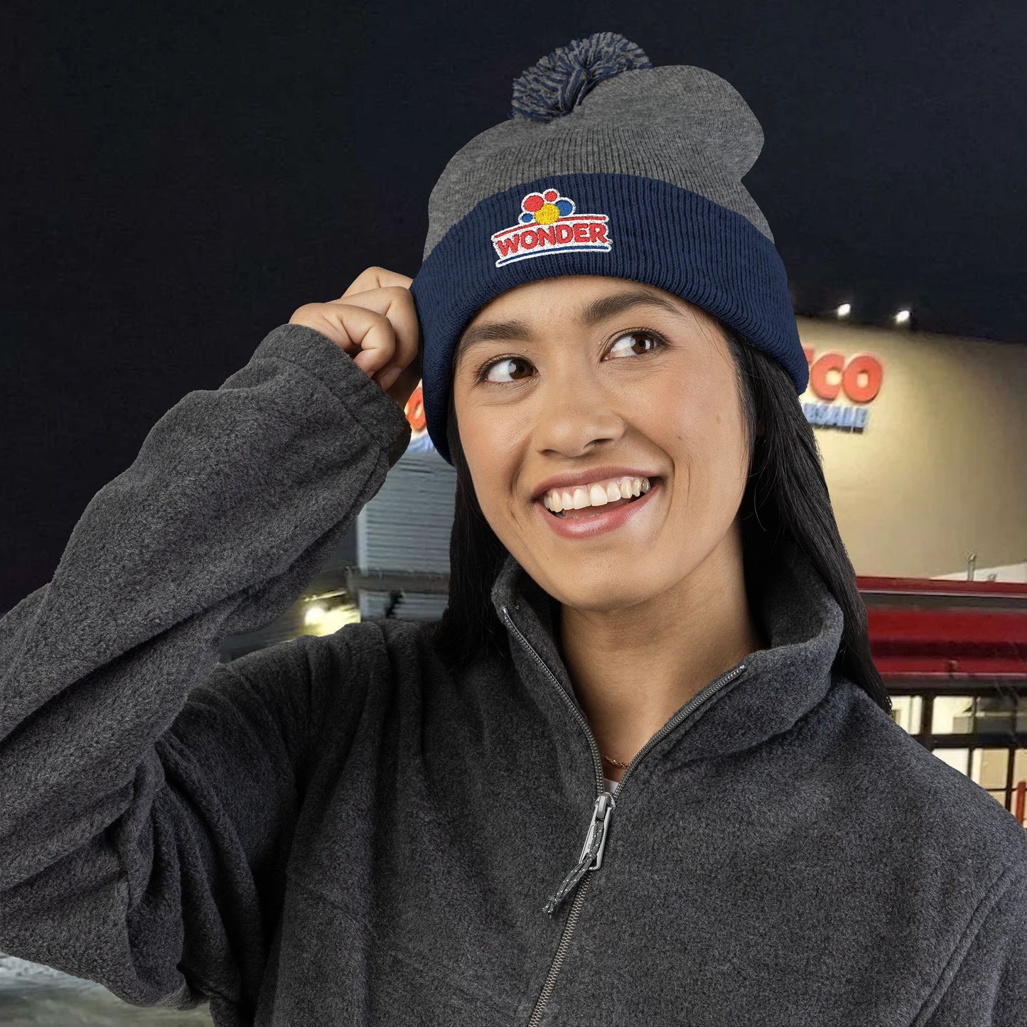 Wonderbread Embroidered Pom-Pom Knit Cap – TastyKake Logo