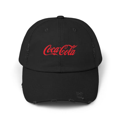Coca-Cola Unisex Distressed Cap, Vintage Style Hat, Perfect Gift for Personal Style, Casual Wear, Summer Accessory