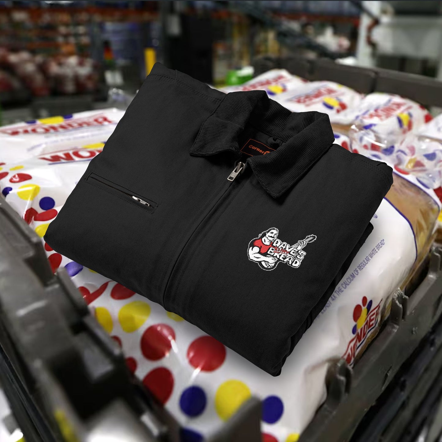 Unisex Work Jacket, Embroidered Dave's Killer Bread logo