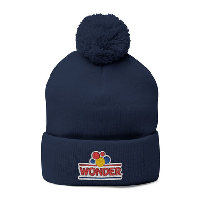 Wonderbread Embroidered Pom-Pom Knit Cap