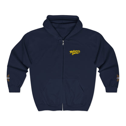 Full‑Zip Hoodie Sweatshirt –  Embroidered Nature’s Own Logo and “Goodness Is in Our Nature” back design