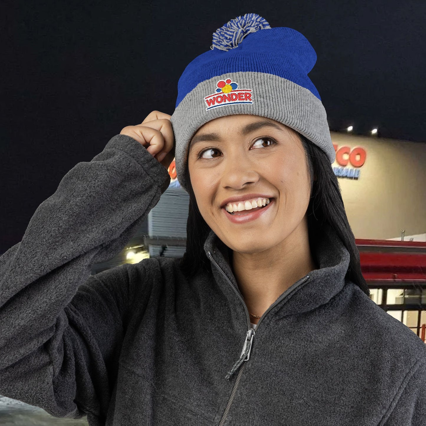 Wonderbread Embroidered Pom-Pom Knit Cap – TastyKake Logo