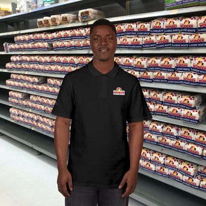 Polo Shirt with Wonder bread Embroidered front and back Logos