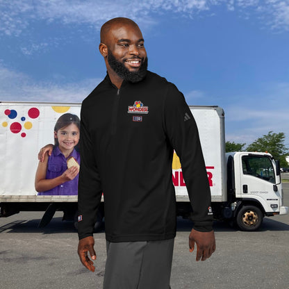 Wonderbread USO Embroidered Quarter-Zip Pullover — Classic Grey Athletic Top