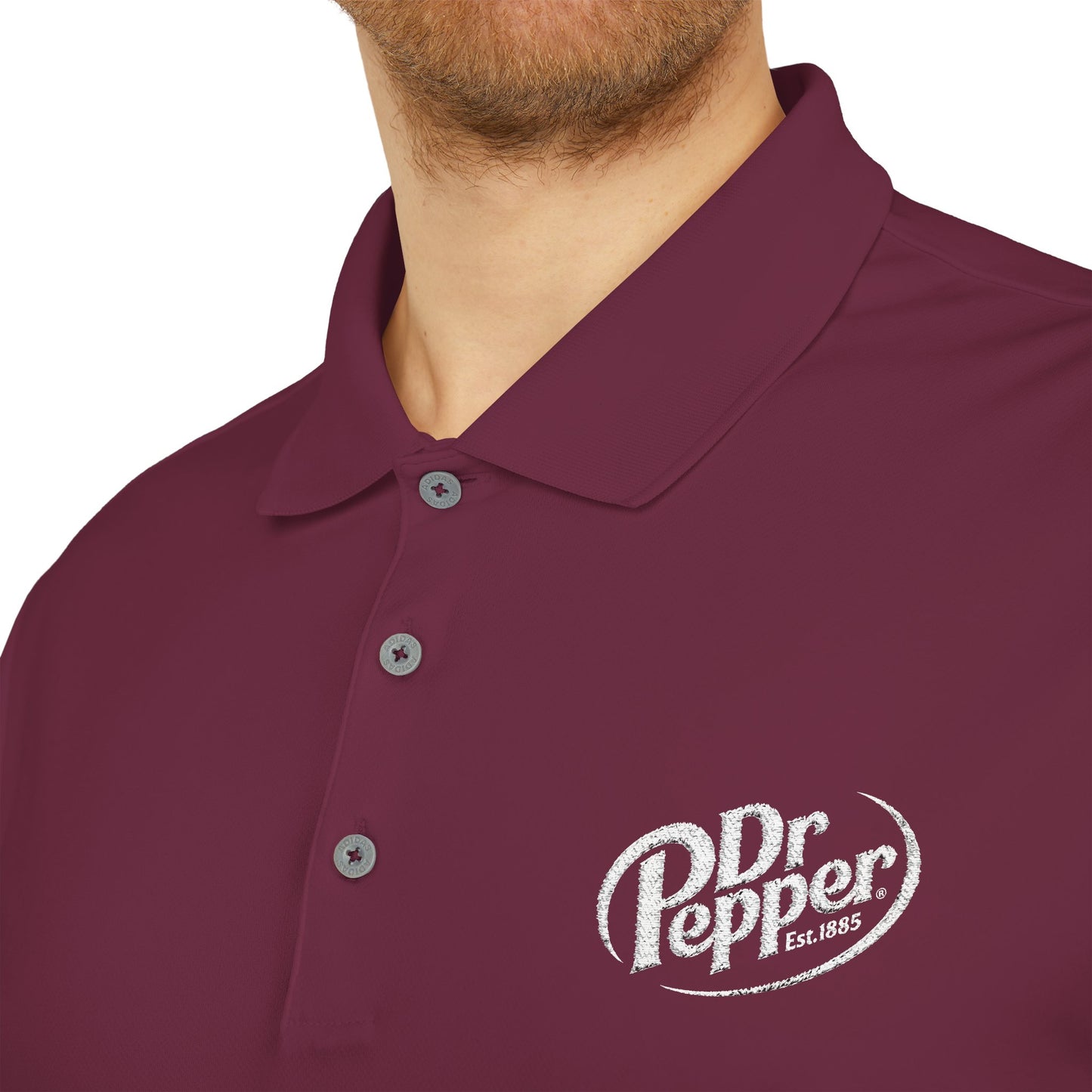 Dr. Pepper Performance Polo Shirt, adidas®, Embroidered Logo, Athletic Workwear, Unisex Golf Shirt