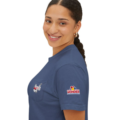 Camiseta unisex con bolsillo teñido en prenda, DKB, Wonder bread, Nature's own