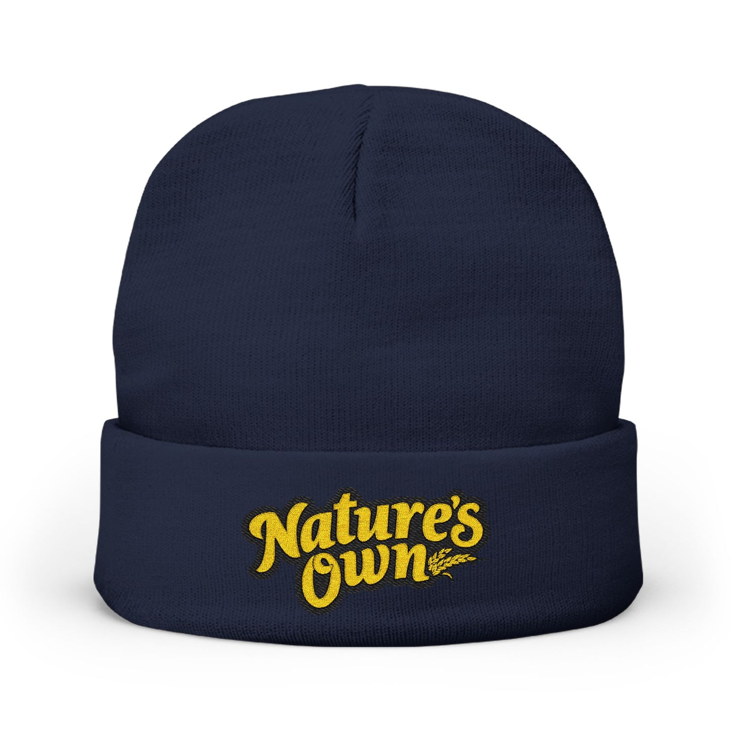 Nature's Own Knit Beanie with Embroidery - Stylish Winter Accessory