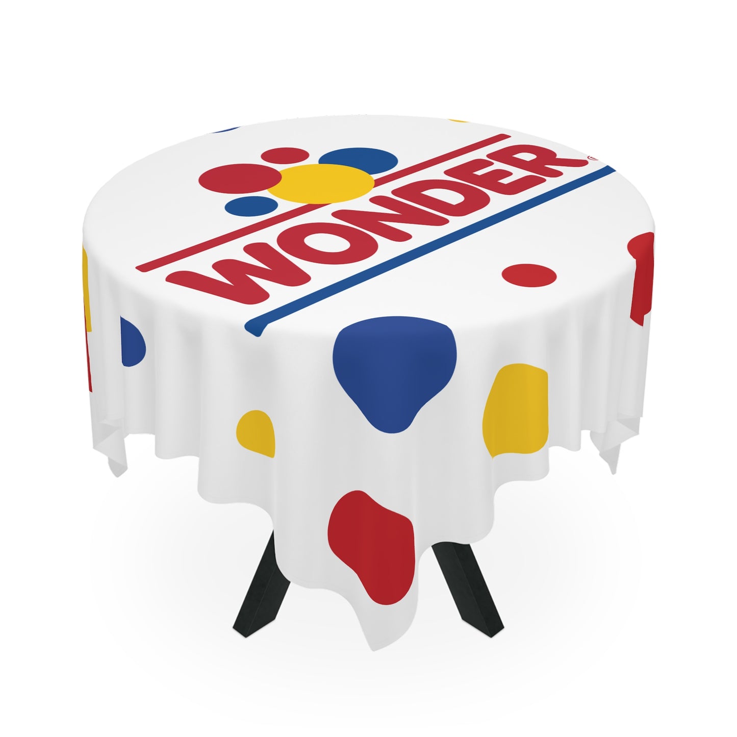 Table cloth with wonder bread logo