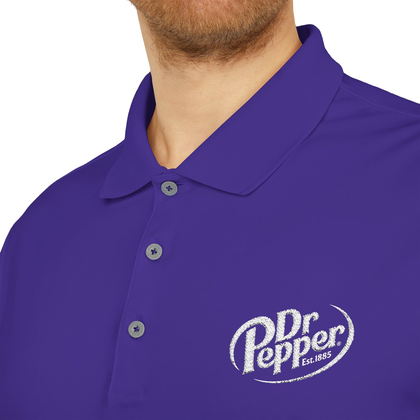 Dr. Pepper Performance Polo Shirt, adidas®, Embroidered Logo, Athletic Workwear, Unisex Golf Shirt