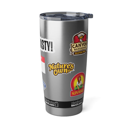 STAY TOASTY! Tumbler, Vagabond 20oz, DKB, Wonder Bread, Nature's Own, Papa Pita, Tasty Kake, Sun Maid, Canyon logos!