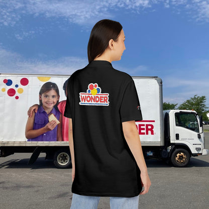 Polo Shirt with Wonder bread Embroidered front and back Logos