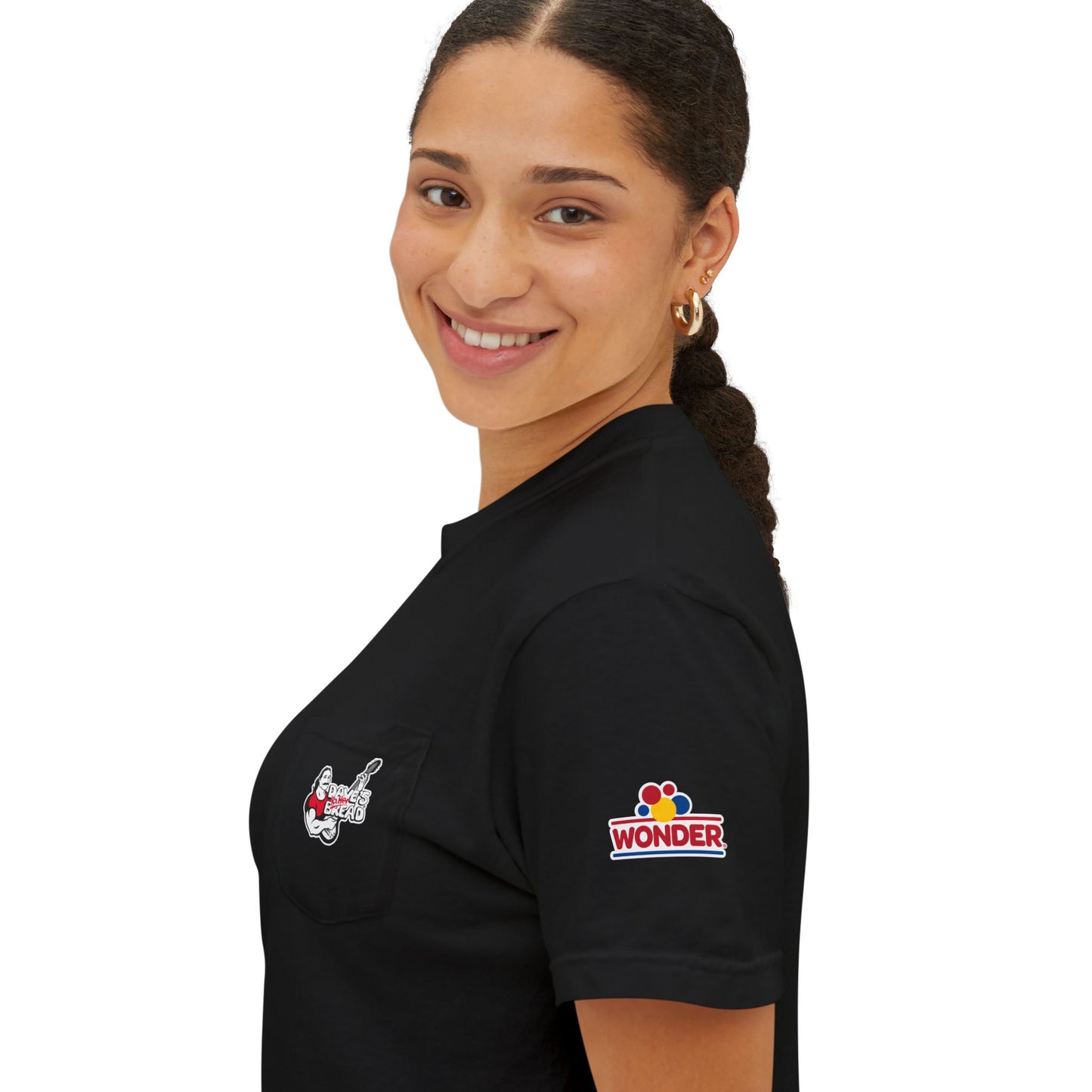 Camiseta unisex con bolsillo teñido en prenda, DKB, Wonder bread, Nature's own