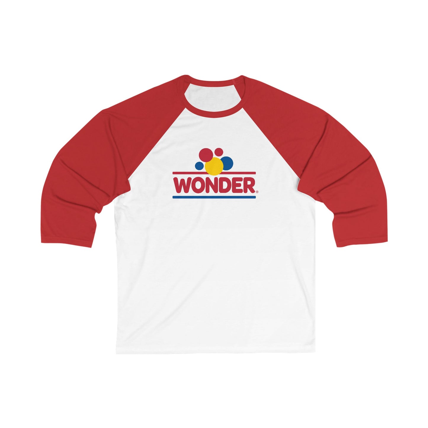 Baseball Tee — Retro Colorful Graphic 3/4 Sleeve with Wonder Bread Logo
