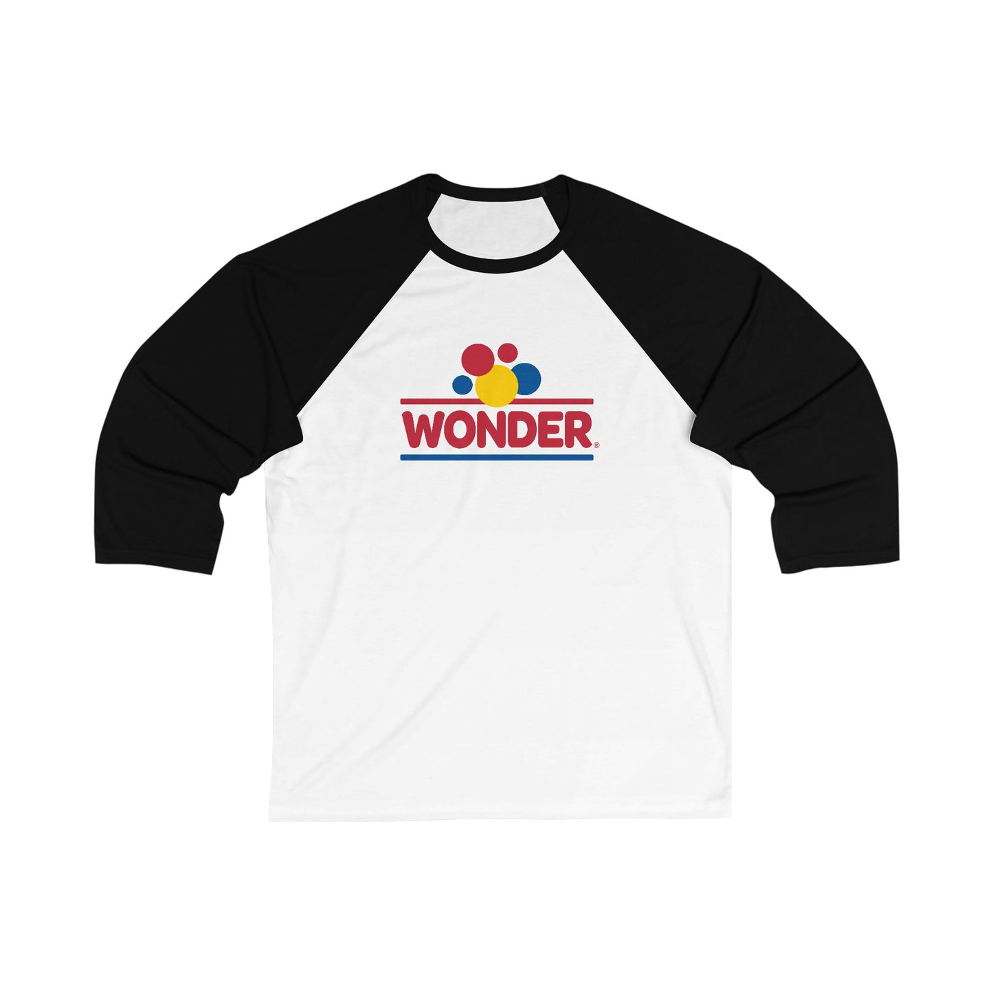 Baseball Tee — Retro Colorful Graphic 3/4 Sleeve with Wonder Bread Logo