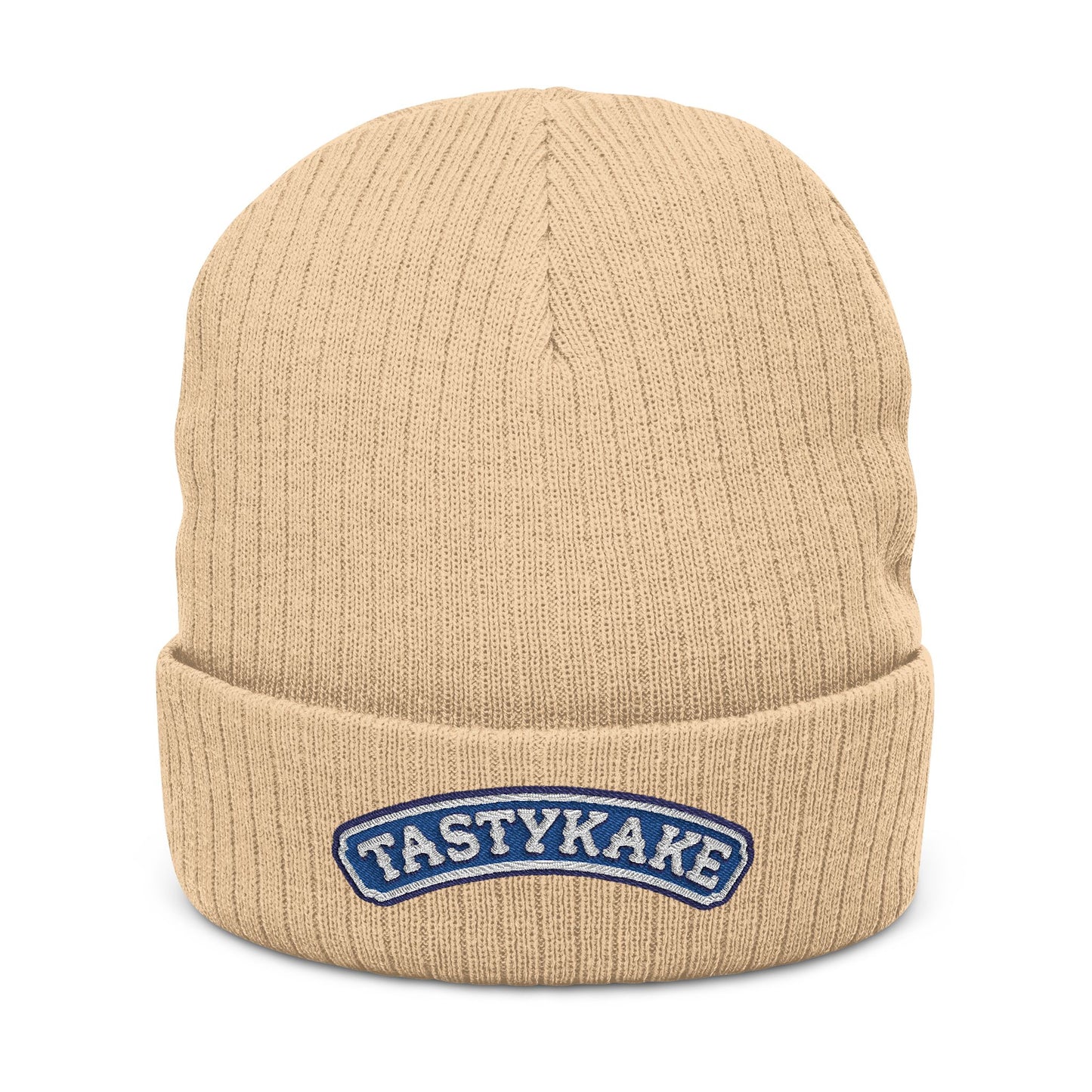 Embroidered 'Tastykake' Ribbed Knit Beanie — Cozy Winter Hat