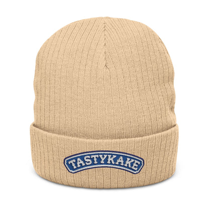 Embroidered 'Tastykake' Ribbed Knit Beanie — Cozy Winter Hat