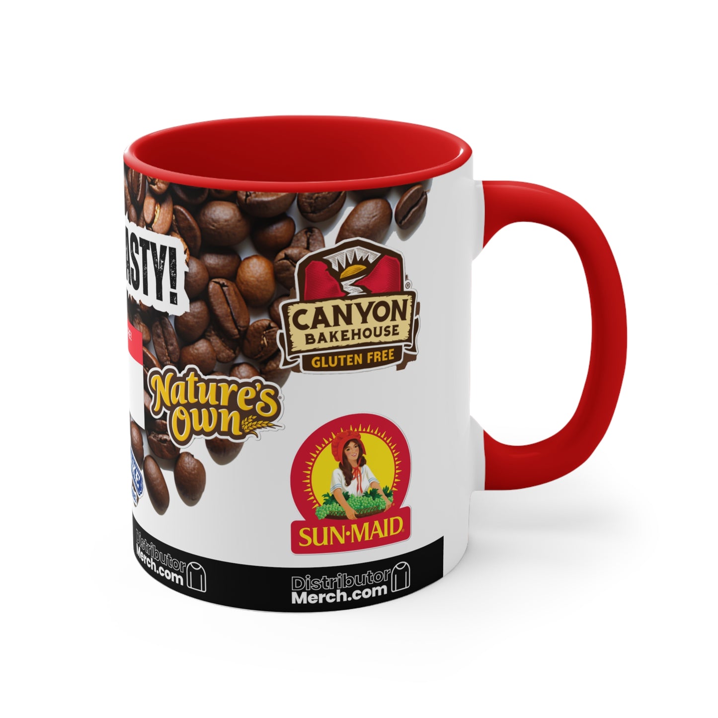 Mug, Coffee Beans, 11oz, DKB, Wonder Bread, Nature's Own, Papa Pita, Tasty Kake, Sun Maid, Canyon logos!