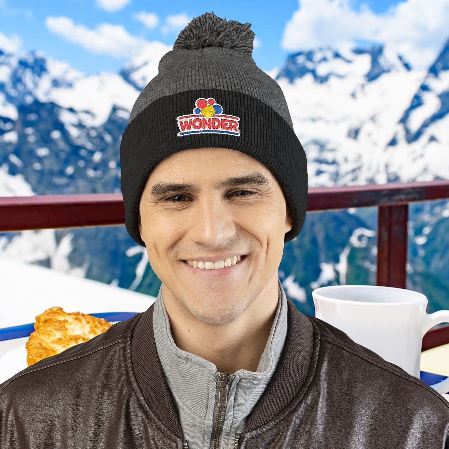Wonderbread Embroidered Pom-Pom Knit Cap – TastyKake Logo