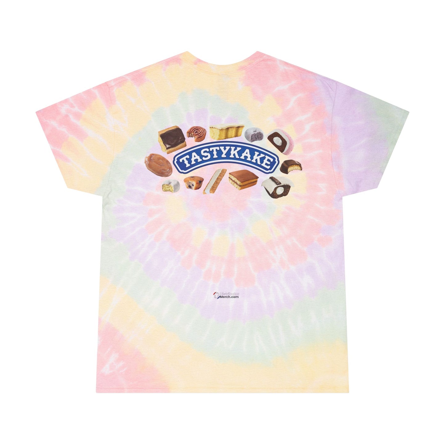 Tastykake Pastel Spiral Tie-Dye Tee — Retro Snack Logo Tee