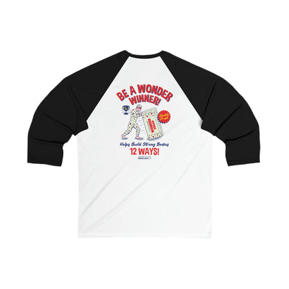 Wonderbread Unisex 3\4 Sleeve Baseball Tee