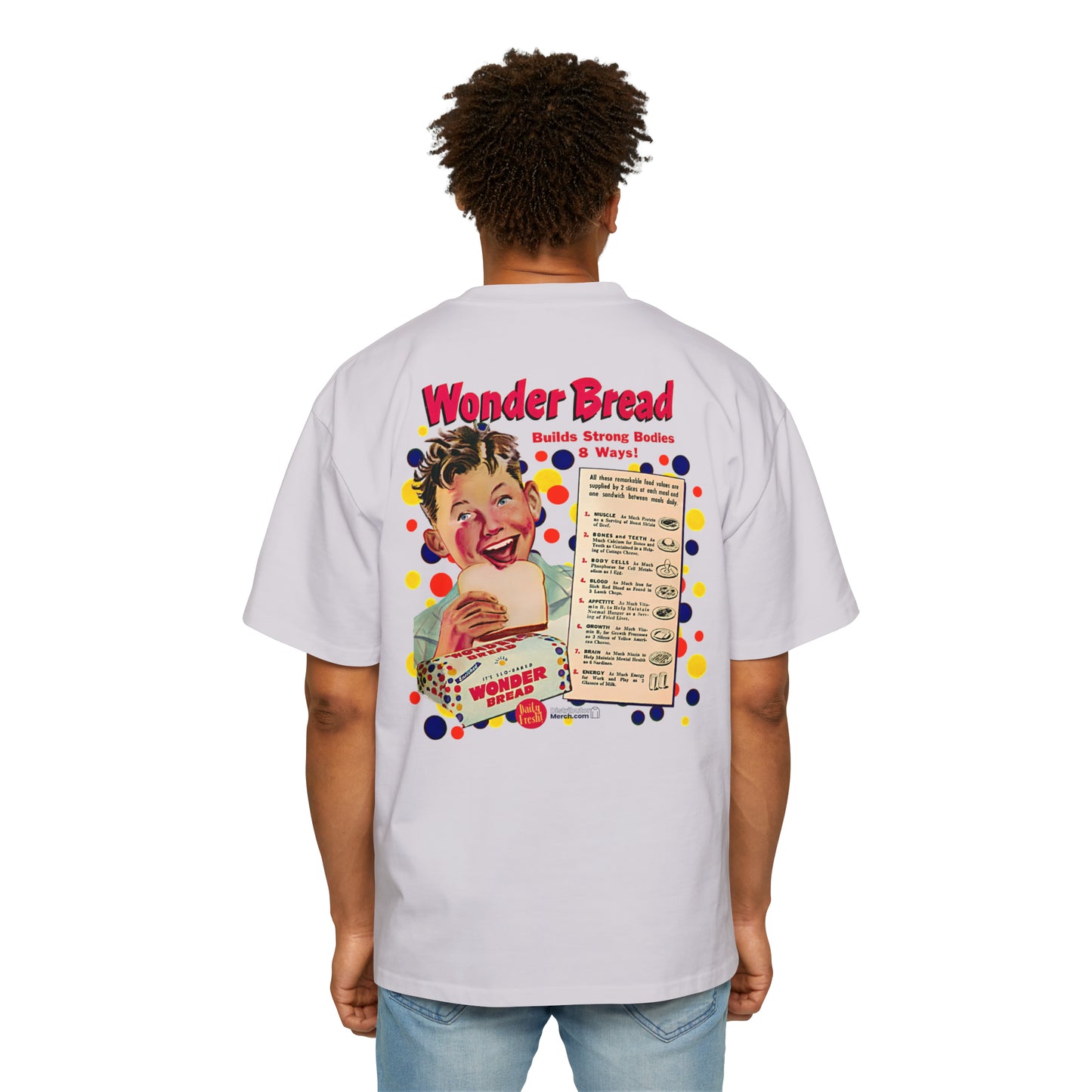 T-shit, Wonder Bread, vintage, back and front design, Men's Heavy Oversized