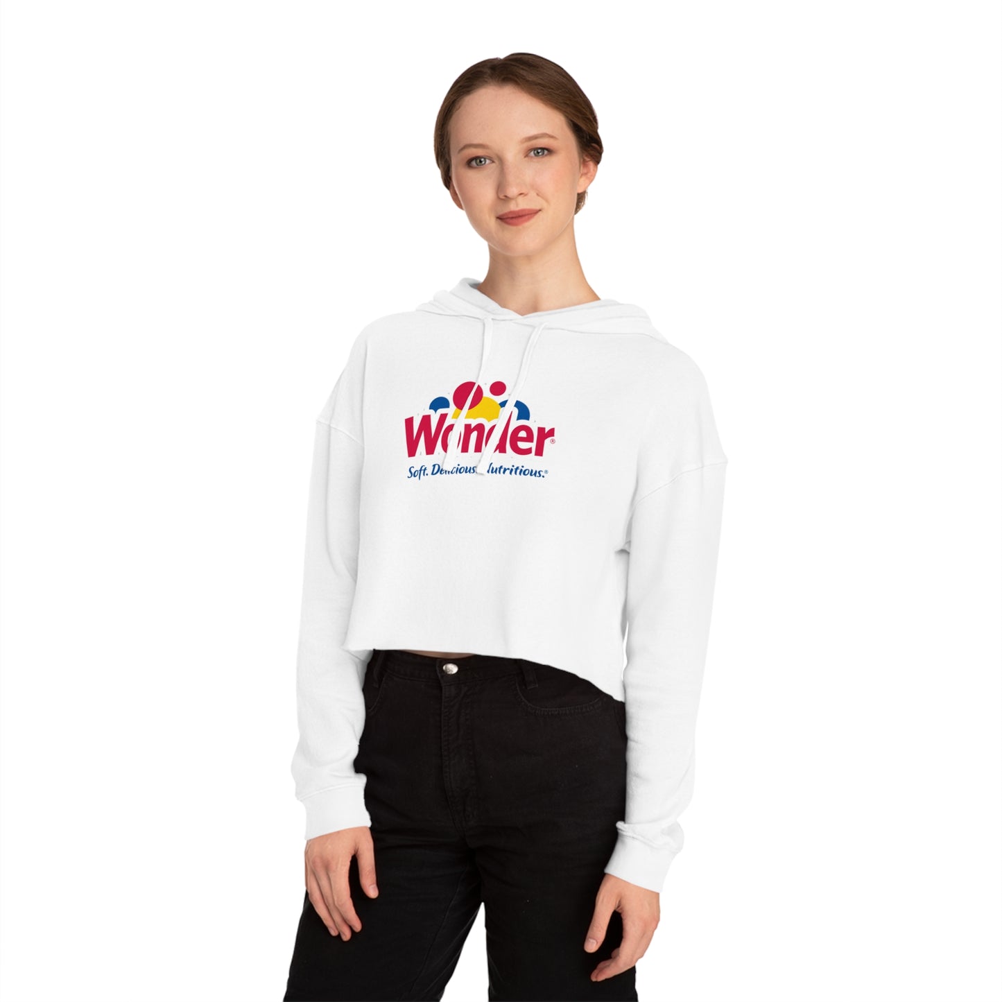 Women’s Cropped Hooded Sweatshirt, Wonder bread