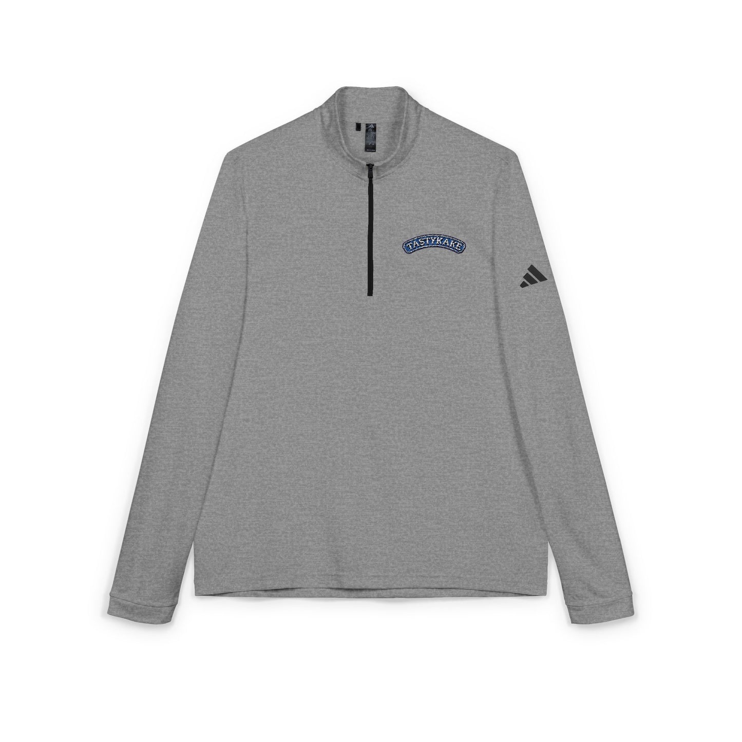 Tastykake Embroidered Quarter-Zip Pullover — Classic Grey Athletic Top
