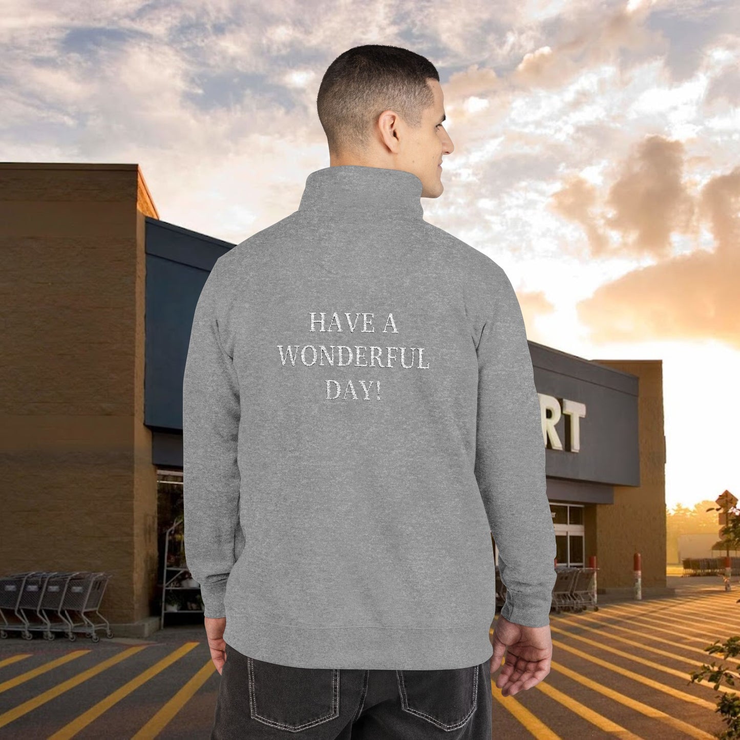 Wonderbread Embroidered Floral Wave Quarter-Zip Pullover