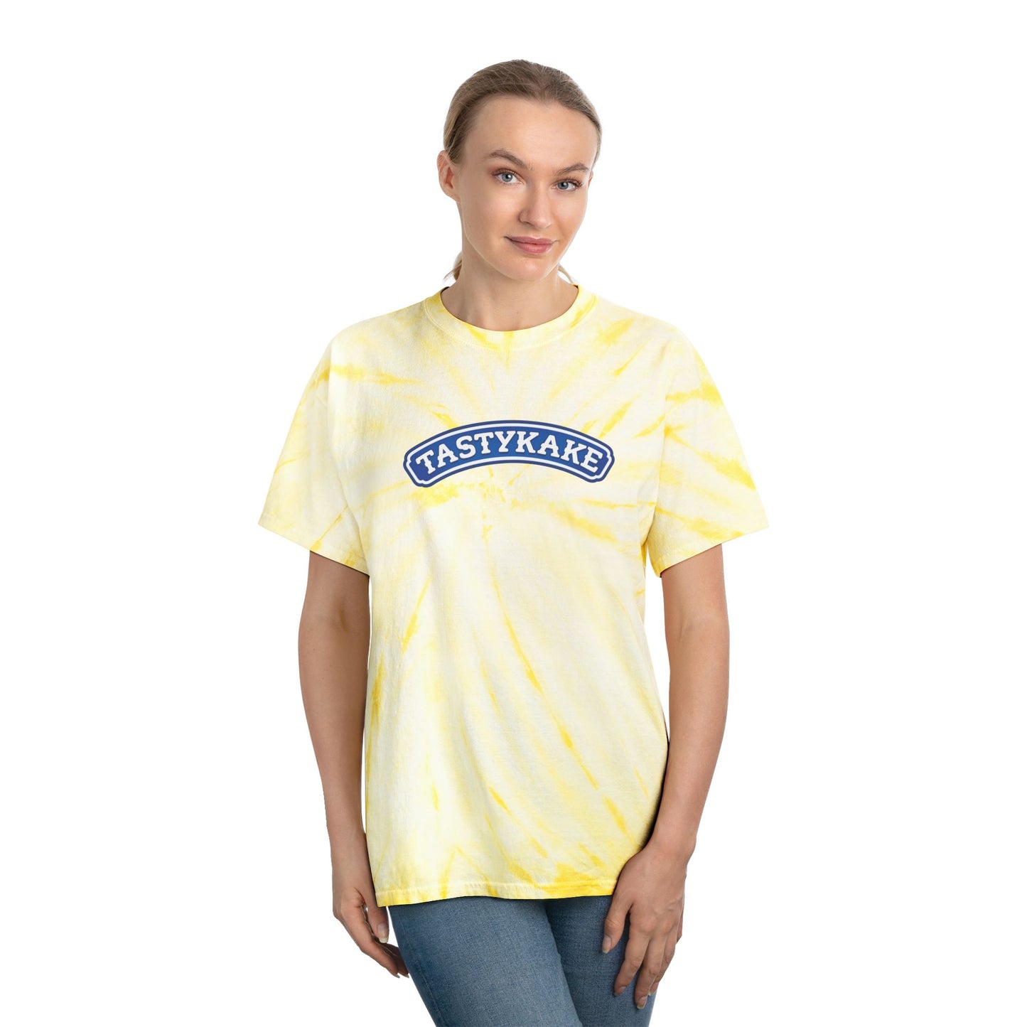 Retro Tie-Dye Tee with Tastykake logo, Vintage Cyclone Shirt, Fun Summer T-Shirt