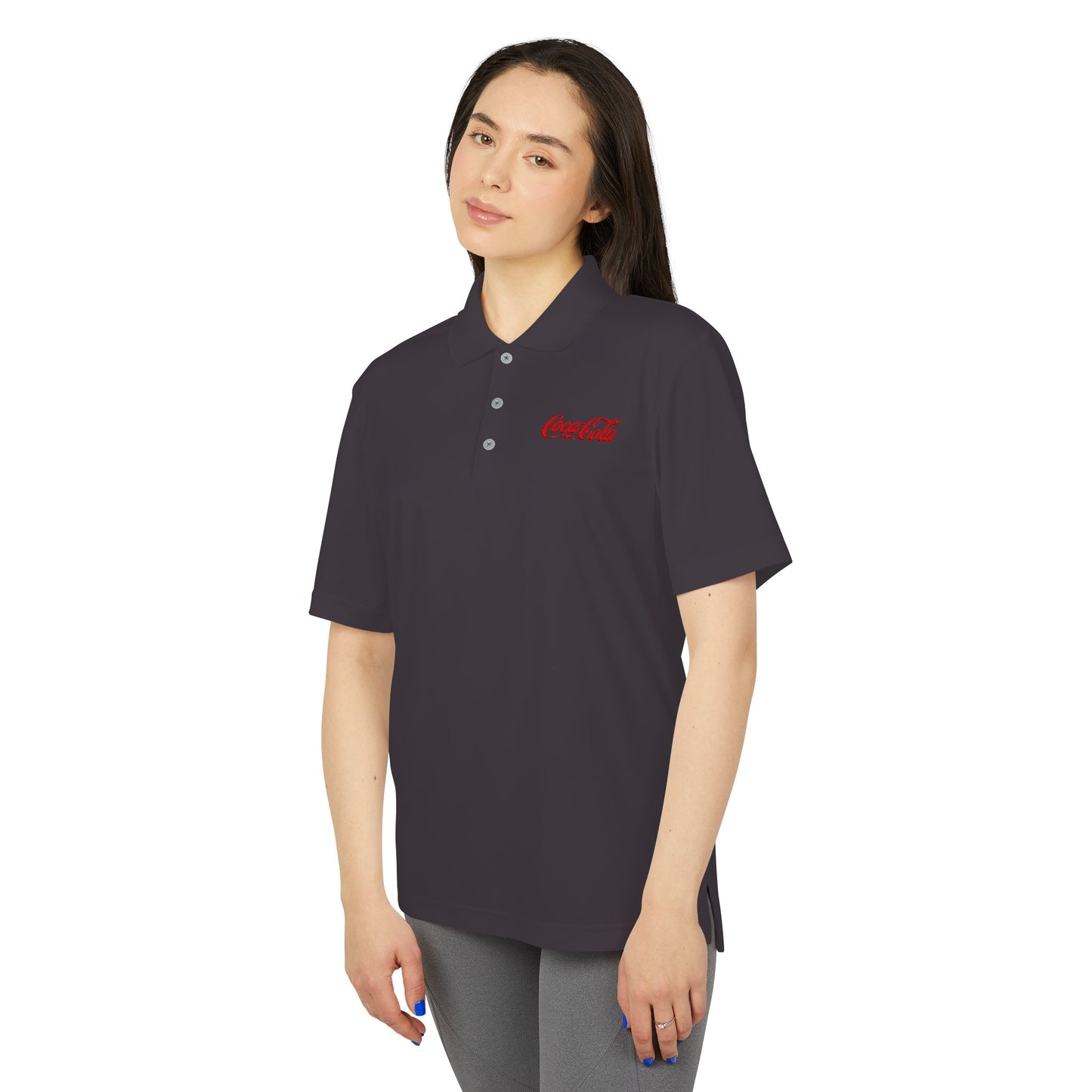 Coca-Cola Performance Polo Shirt, adidas®, Embroidery Black, Athletic Workwear, Unisex Golf Shirt