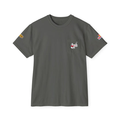 Camiseta unisex con bolsillo teñido en prenda, DKB, Wonder bread, Nature's own