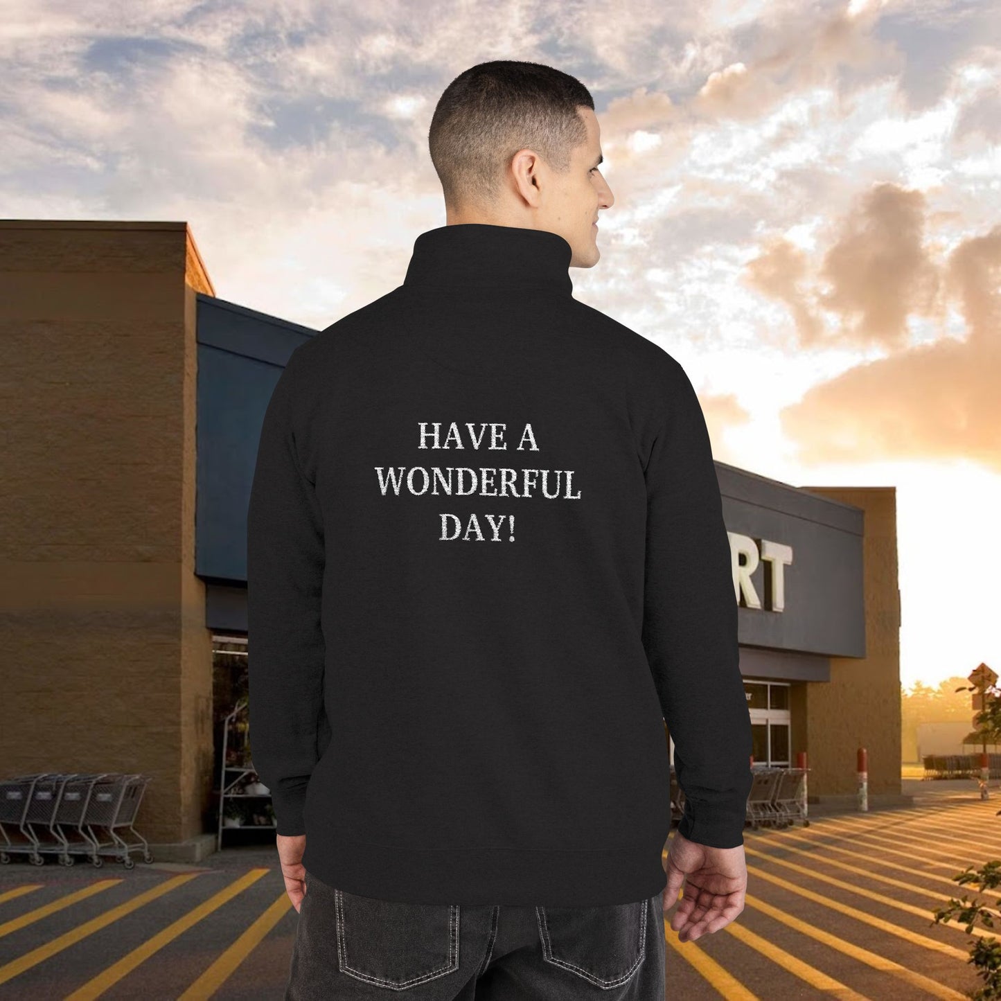 Wonderbread Embroidered Floral Wave Quarter-Zip Pullover