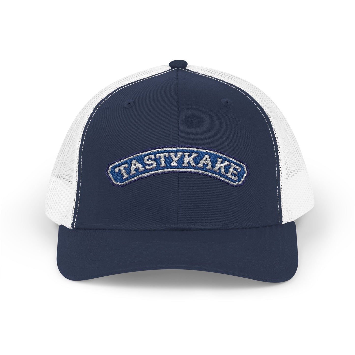 Tastykake Embroidered on Trucker Cap, blue and white.