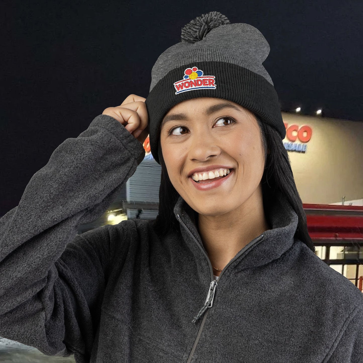 Wonderbread Embroidered Pom-Pom Knit Cap – TastyKake Logo