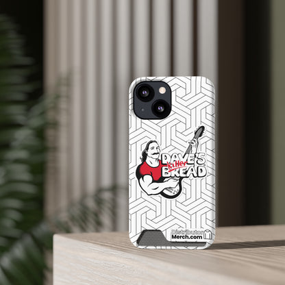 Phone Case With Card Holder, Dave's Killer Bread Logo, White.