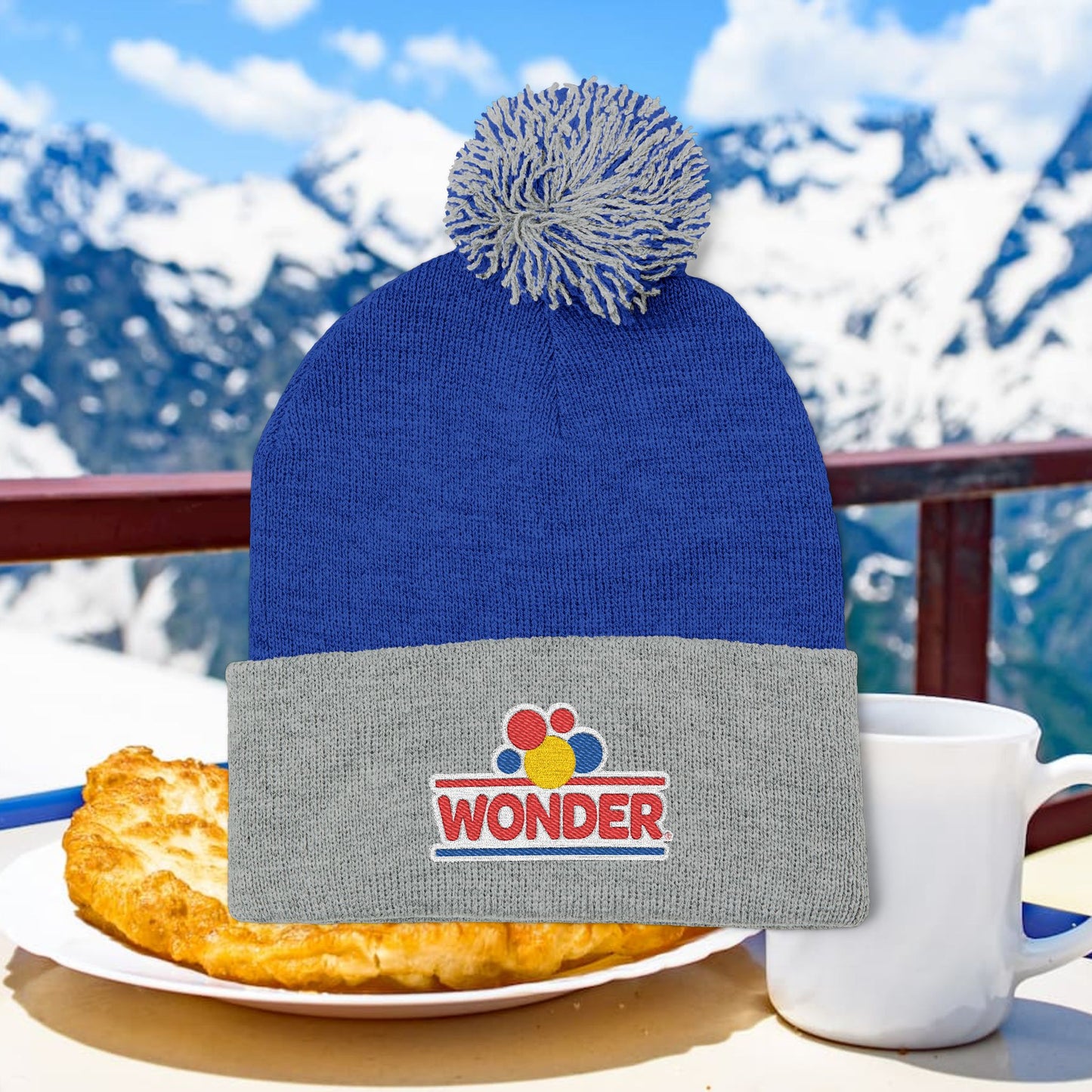 Wonderbread Embroidered Pom-Pom Knit Cap – TastyKake Logo