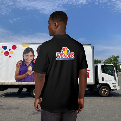 Polo Shirt with Wonder bread Embroidered front and back Logos