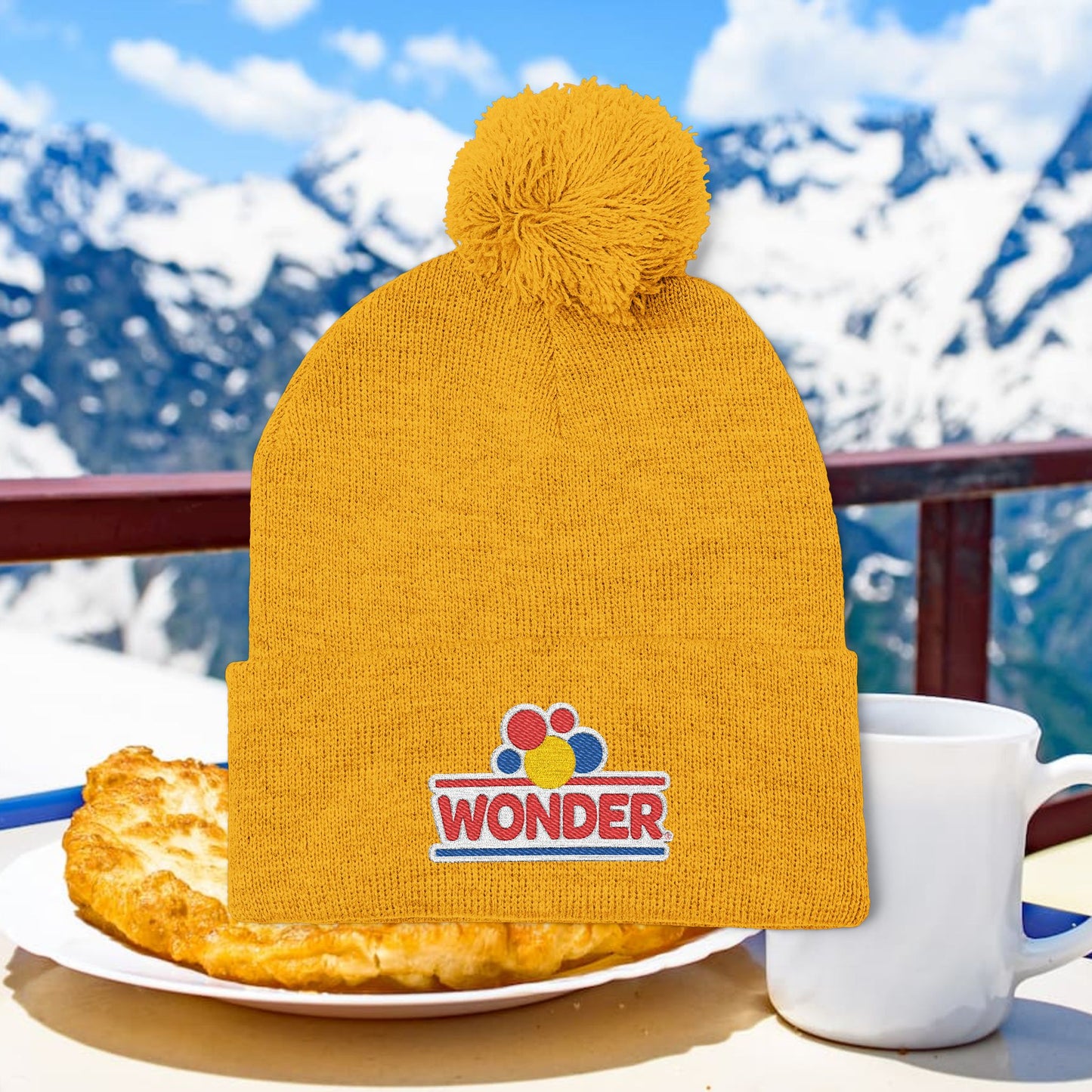 Wonderbread Embroidered Pom-Pom Knit Cap – TastyKake Logo