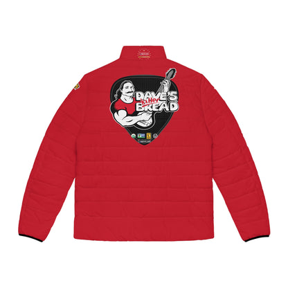 Puffer Jacket, RED, Pattern Hexagon, Dave's Killer Bread, Wonder bread, Nature's Own, Hexagon Pattern!