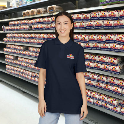 Polo Shirt with Wonder bread Embroidered front and back Logos