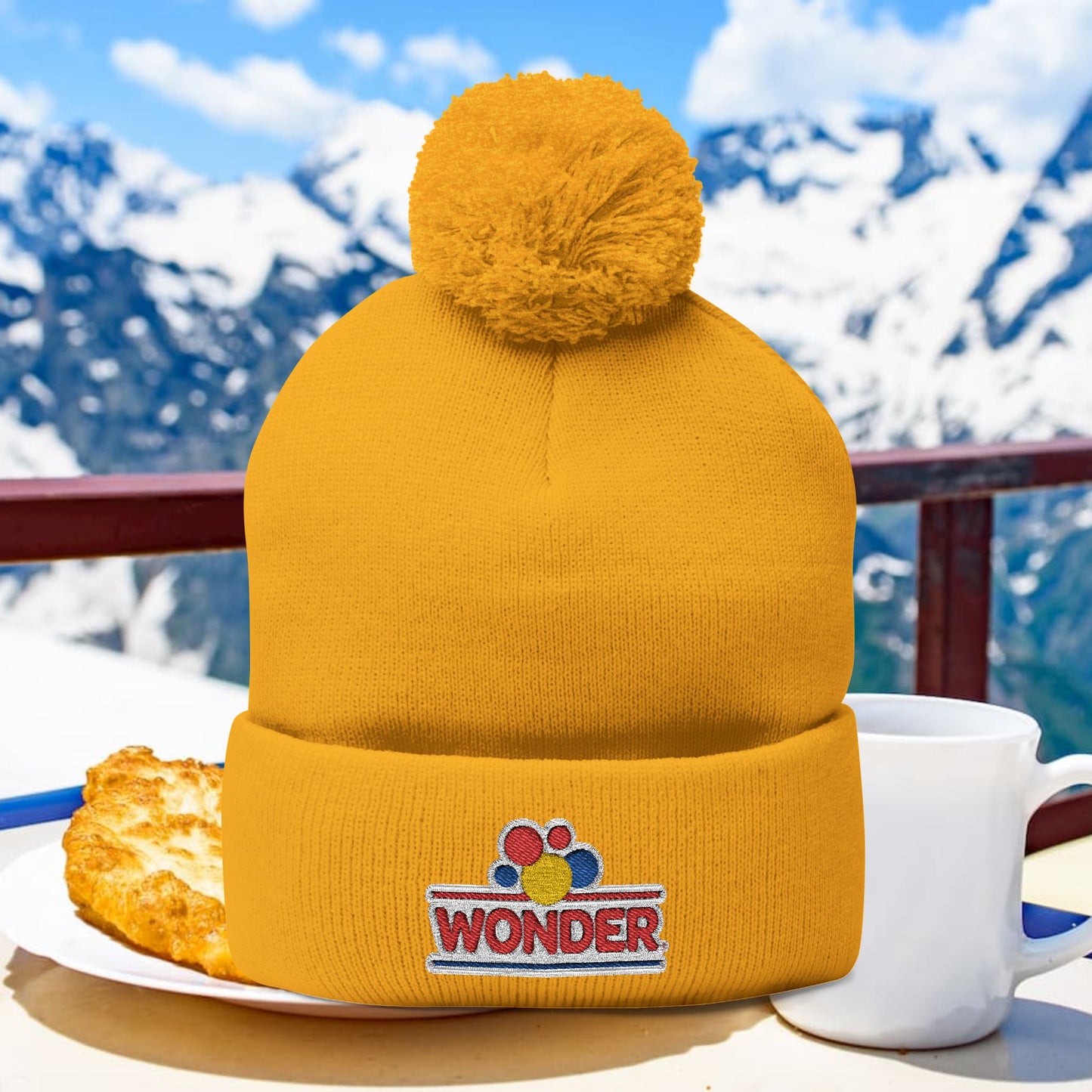 Wonderbread Embroidered Pom-Pom Knit Cap – TastyKake Logo