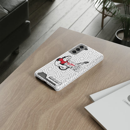 Phone Case With Card Holder, Dave's Killer Bread Logo, White.