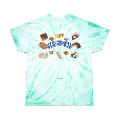 Retro Tie-Dye Tee with Tastykake logo, Vintage Cyclone Shirt, Fun Summer T-Shirt