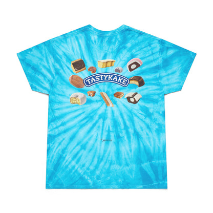 Retro Tie-Dye Tee with Tastykake logo, Vintage Cyclone Shirt, Fun Summer T-Shirt