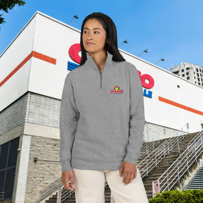 Wonderbread Embroidered Floral Wave Quarter-Zip Pullover