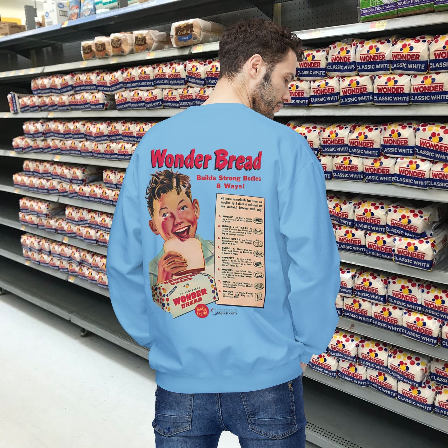 Wonderbread Two side print Crewneck Sweatshirt