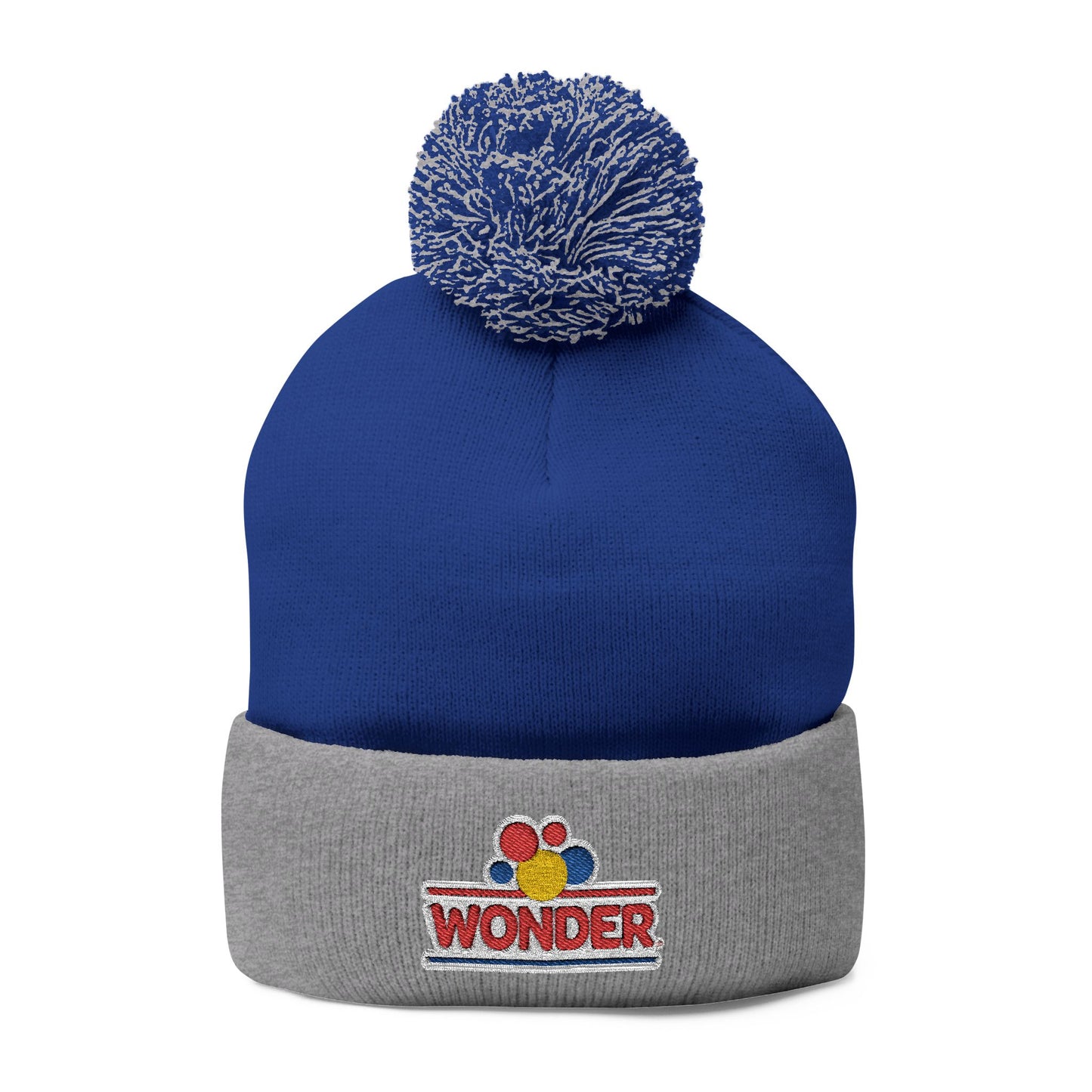 Wonderbread Embroidered Pom-Pom Knit Cap