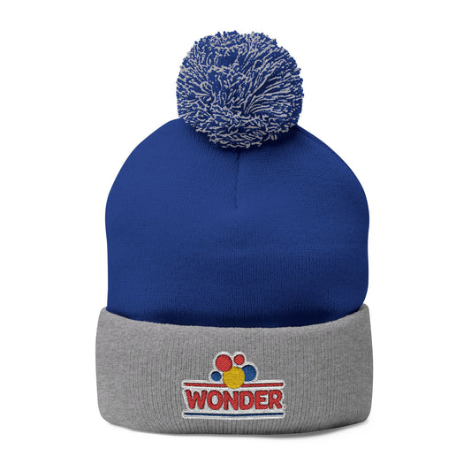 Wonderbread Embroidered Pom-Pom Knit Cap